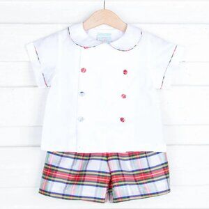 Southern Sunshine Tartan Collared Short Set